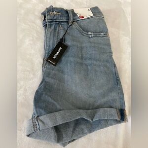 Express high waisted denim shorts. New with tag